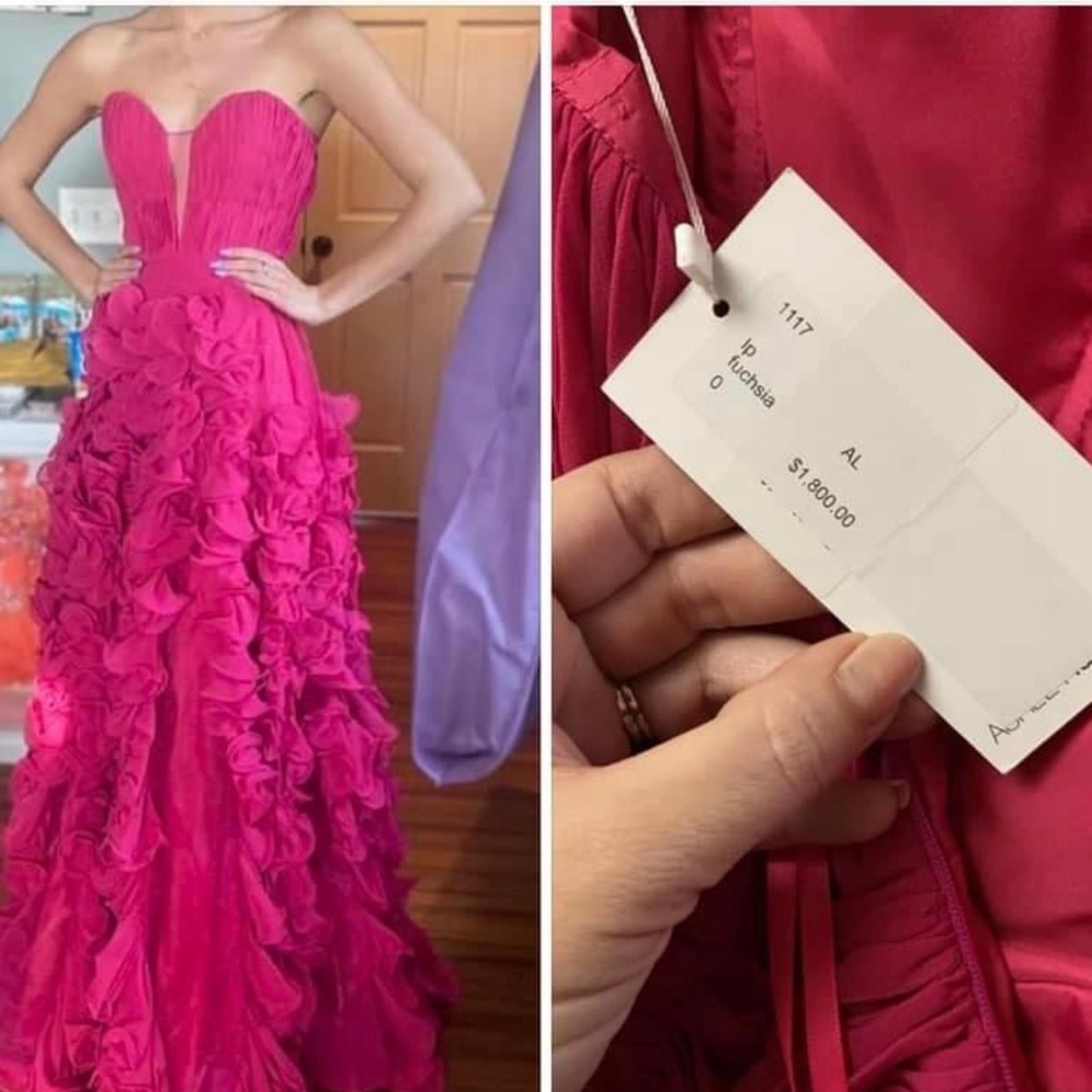 Elegant Pink Strapless Evening Gown